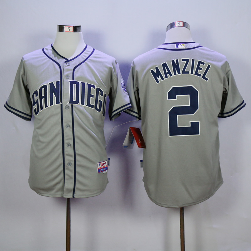 Men San Diego Padres #2 Manziel Grey MLB Jerseys->san diego padres->MLB Jersey